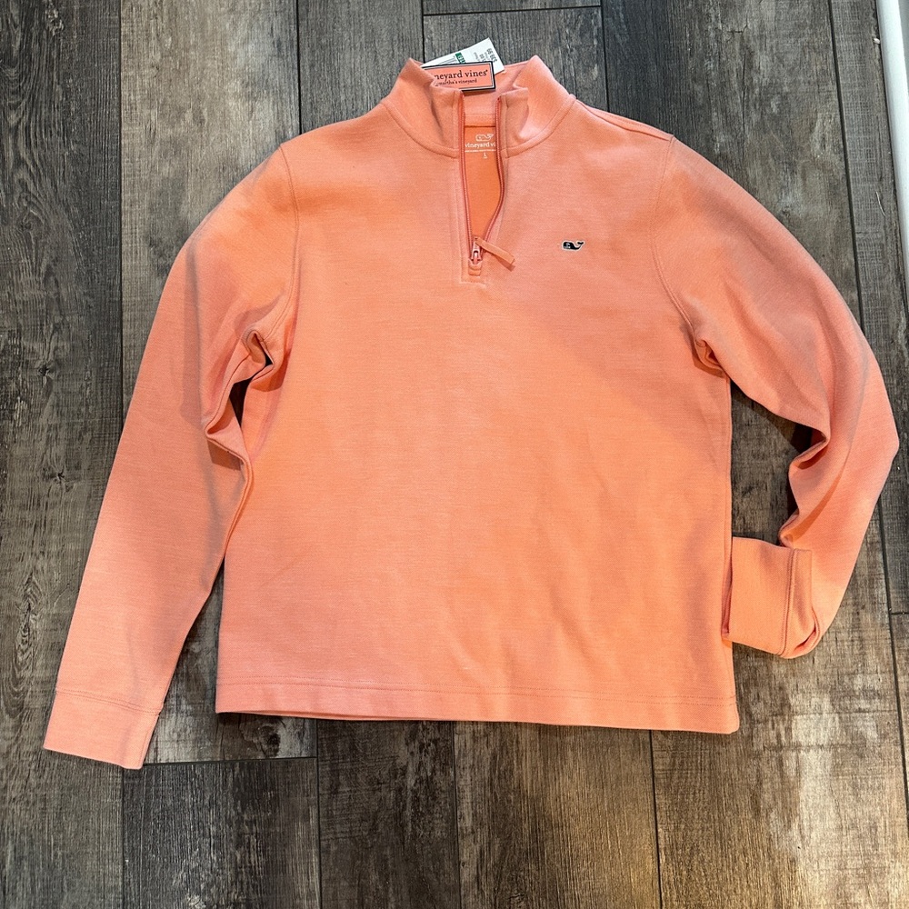 Vineyard Vines Kids' Peach Quarter-Zip Sweatshirt NWT and one tee-shirt (worn 1x